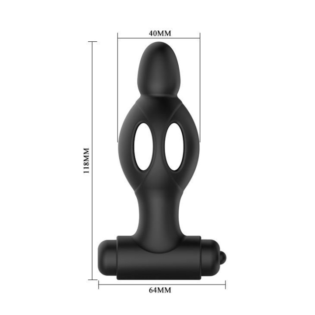 Mr. Play Powerful - Korek analny, Czarny, 11, 8 cm