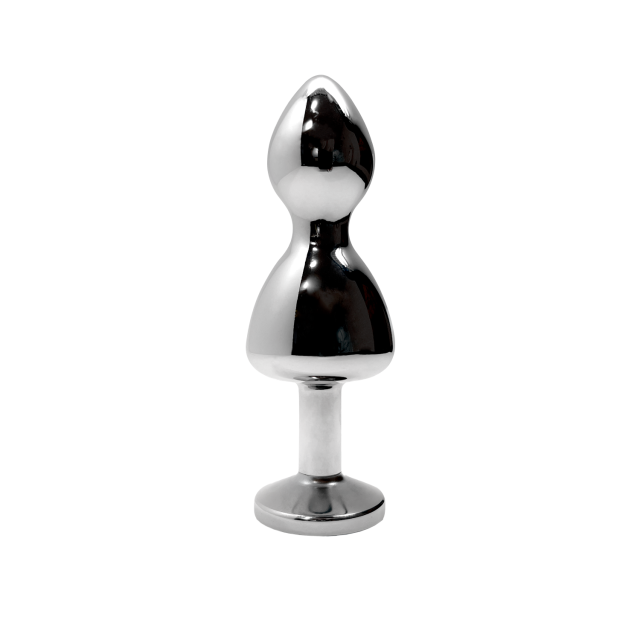 Wooomy Lollypop Double Ball Metal - Korek analny z kryształkiem, Czerwony, 10.5 cm