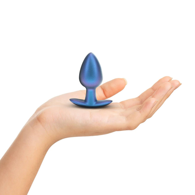 Korek analny Ouch! Smooth Anal Plug Metallic M, 7.9 cm (niebieski)