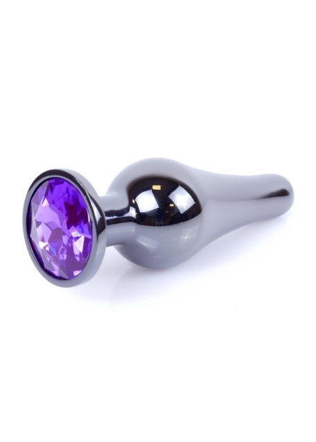 MyLove Toys Jewellery Dark Silver Butt Plug - Korek analny, Fioletowy, 9.5 cm