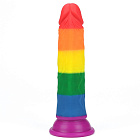 Фаллоимитатор LoveToy Prider 7", 18.5 см (радужный)