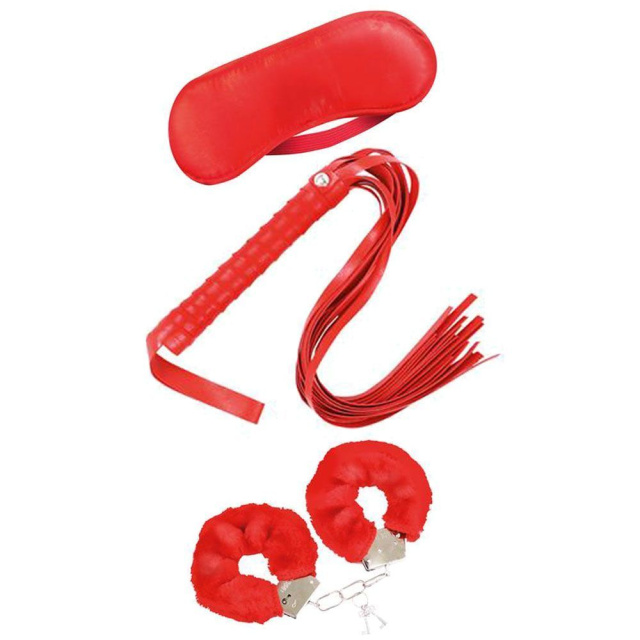 INTOYOU BDSM Beginners Bondage Set - Zestaw BDSM, Czerwony, 50 cm