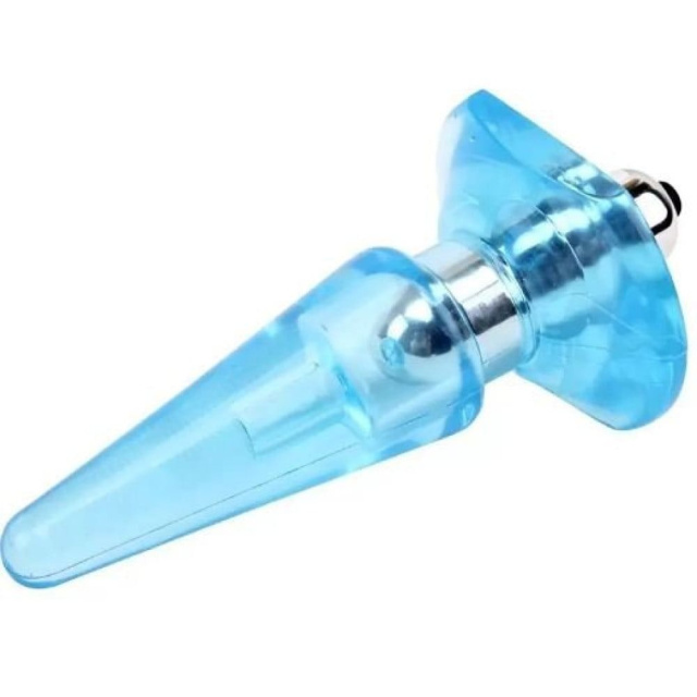 Chisa Nicole - Korek analny z wibracjami, Niebieski, 11.5 cm