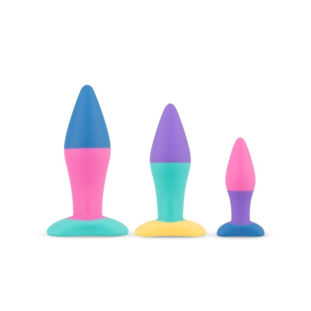 Zestaw korków analnych PMV20 Koda Butt Plug Set, 3 szt (tęcza)