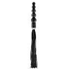 Flogger ze stymulatorem analnym Fetish Tentation Whip with Rosary Handle, 49 cm (czarny)