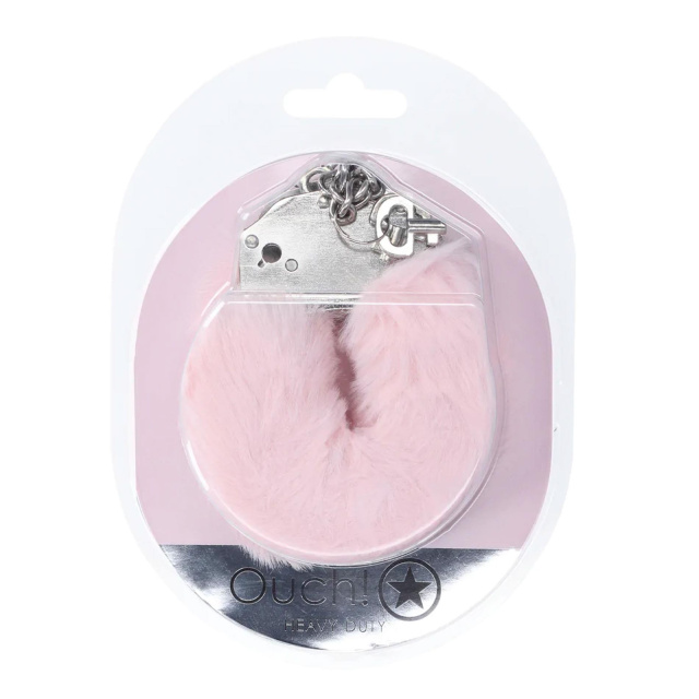 Наручники Ouch! Heavy-duty Fluffy Handcuffs (світло-рожевий)