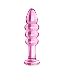 Анальна пробка LoveToy Glass Romance 5.5 ", 14 см (рожевий)