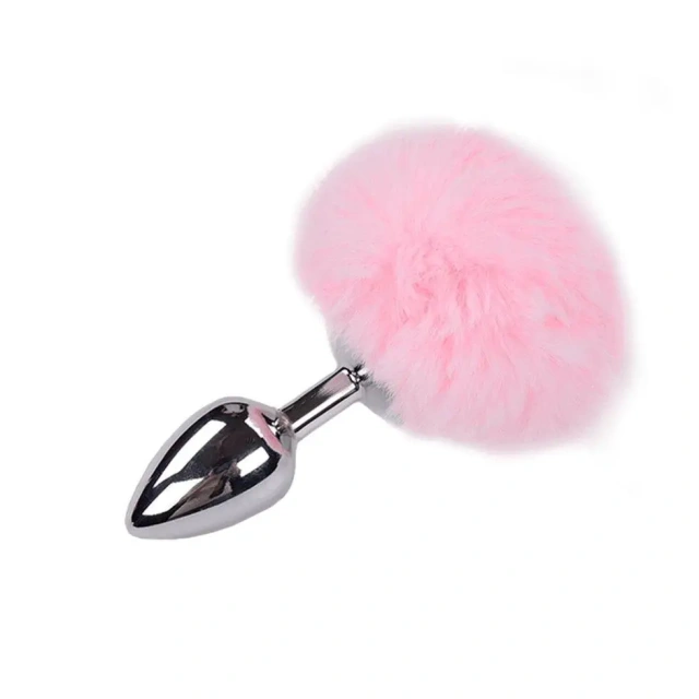 Анальна пробка Pompon Metal Plug Large, 14 см (рожевий)