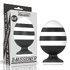 Анальна пробка LoveToy X-Missioner, 14 см (чорно-білий)
