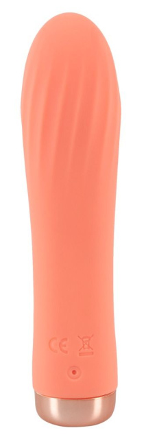 Wibrator Peachy Mini Ribbed, 13,6 cm (pomarańczowy)