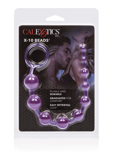 CalExotics X-10 Beads - Łańcuszek analny, Fioletowy, 28 cm