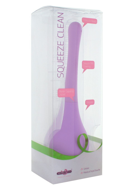 Анальний душ Seven Creations Squeeze Clean, 250 мл (фіолетовий)