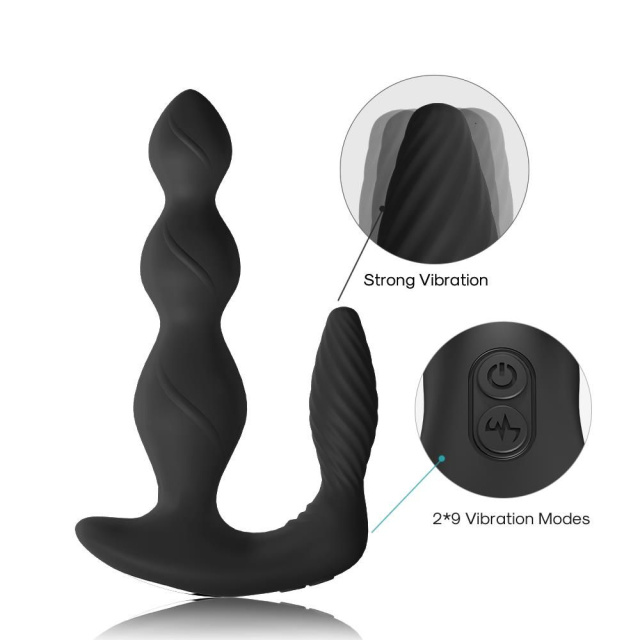 Стимулятор простаты B - Series Joy Maxfun, 17 см (черный)