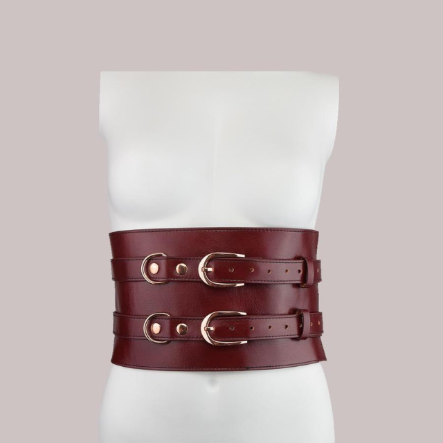 Бондажний пояс Liebe Seele Wine Red Waist Belt, M (бордовий)