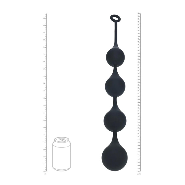 Анальні кульки Levelz by Shots Waterdrop Silicone Anal Balls XXL, 56.5 см (чорний)