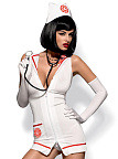 Эротический костюм Obsessive Emergency dress, S/M (белый)