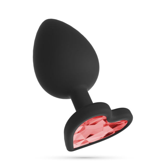 Crushious Cuore Regular L - Korek analny, Czarny, 9.5 cm