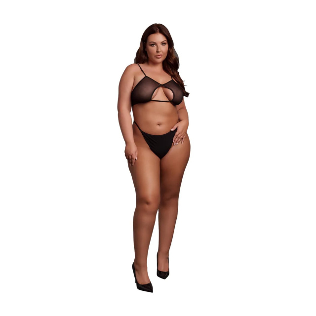 Бюстгальтер Le Désir Keyhole Mesh Bra, Plus Size (черный)