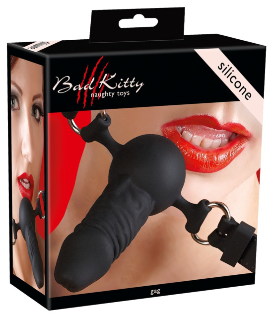 Bad Kitty Naughty Toys Gag - Knebel z kulką, Czarny, 9.5 cm