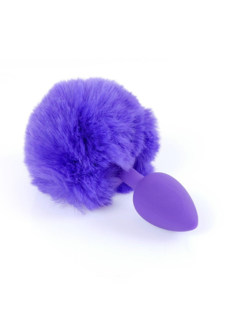 Анальна пробка Boss Jewellery Silicon Bunny Tail, 6,5 см (фіолетовий)