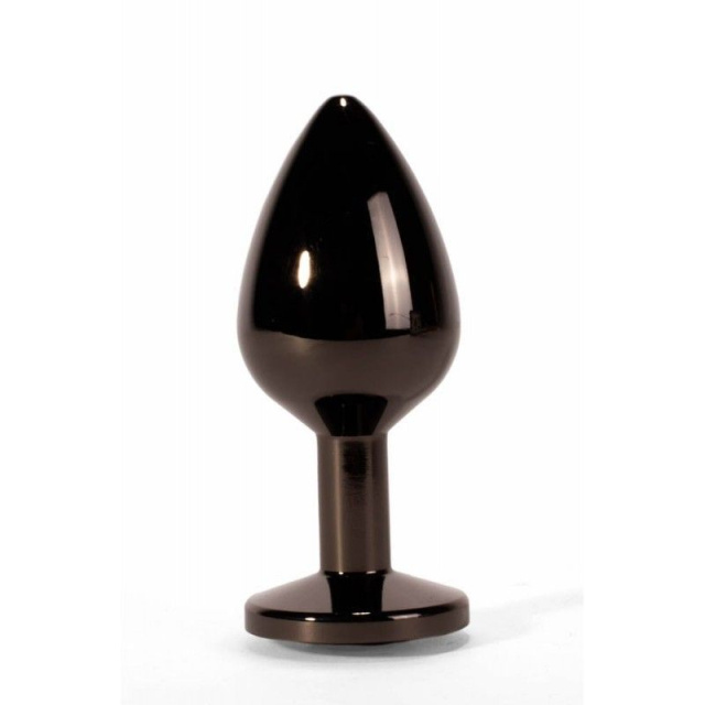 Secret Shine Black Jewell - Korek analny, Czarny, 7.1 cm