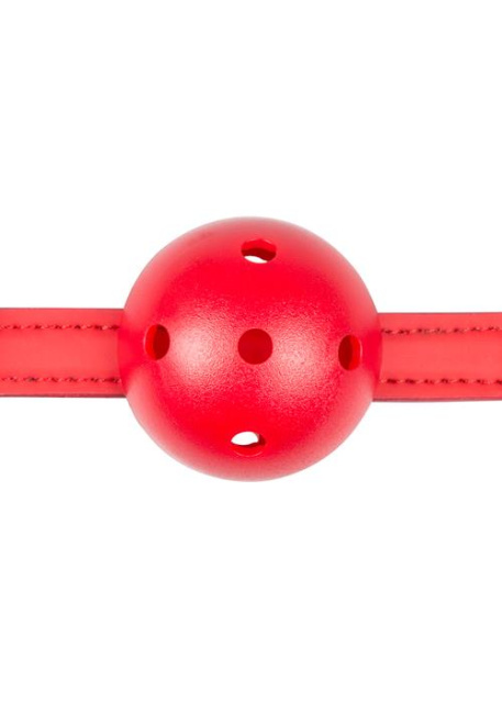 Easytoys Ball Gag Plastic Gag With Air Holes - Knebel z kulką, Czerwony, 61.5 cm
