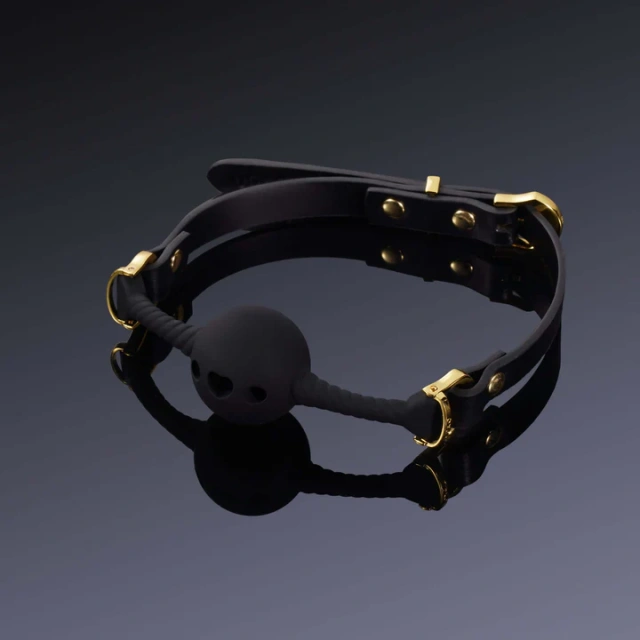 UPKO Breathable Mouth Gag - Knebel z kulką, Czarny, 57 cm
