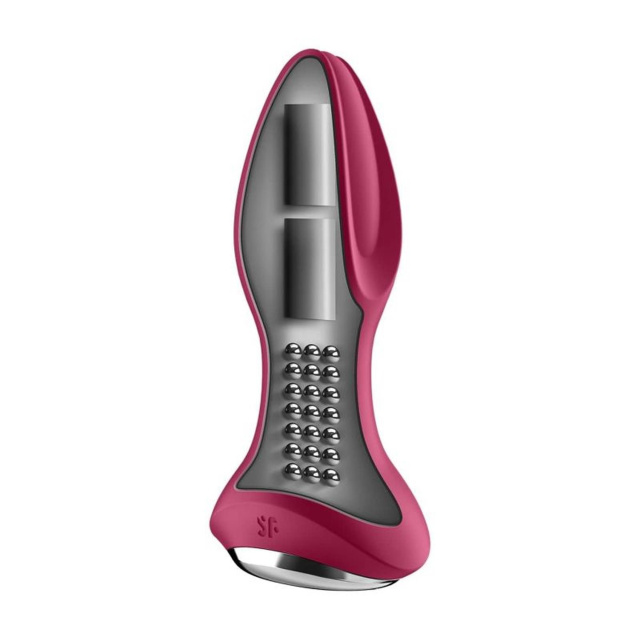 Satisfyer Rotator Plug 2+ - Korek analny, Czerwony, 12, 8 cm
