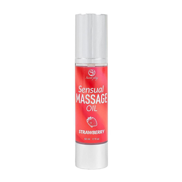 Secret Play Strawberry Massage Oil - Olejek do masażu, Truskawka, 50 ml