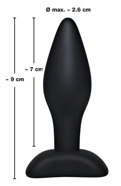 Black Velvets Small Plug - Korek analny, Czarny, 9 cm