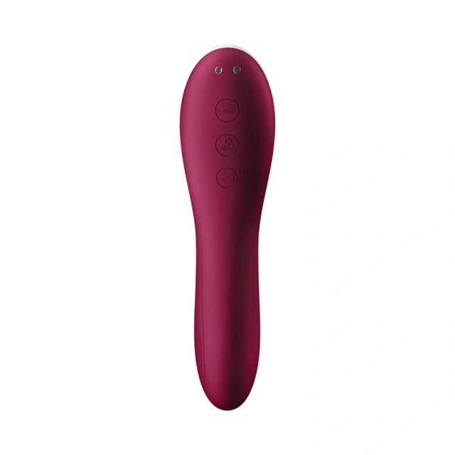 Вакуумный стимулятор клитора с вибрацией Satisfyer Dual Crush (бордовый)