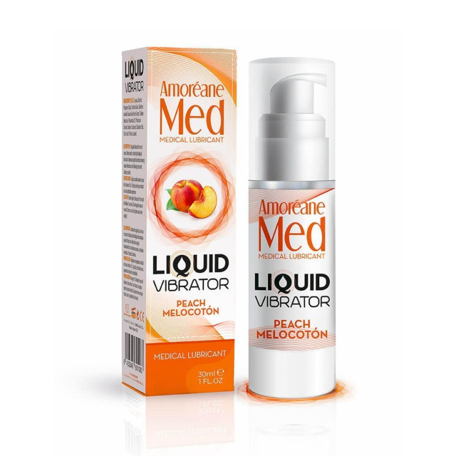 Рідкий вібратор Amoreane Med Liquid Vibrator персик, 30 мл