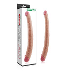Двосторонній фалоімітатор LoveToy King Size Ladykiller, 36,5 см (тілесний)