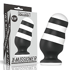 Анальна пробка LoveToy X-Missioner, 18 см (чорно-білий)