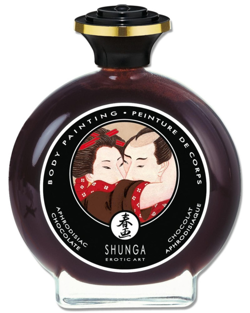 Shunga Bodypainting Chocolate - Jadalna farba do ciała, Brązowy, Czekolada, 100 ml