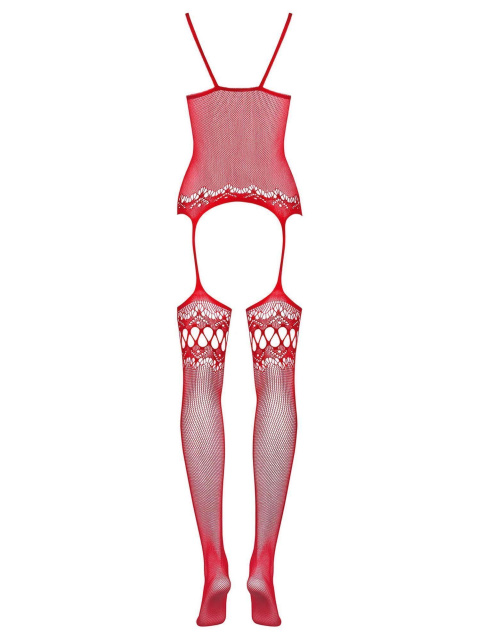 Сексуальный комбинезон в сетку Obsessive F214, S/M/L (красный)