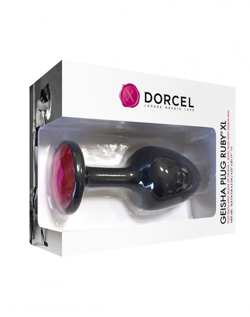 Korek analny z przesuniętym środkiem ciężkości i kryształem Dorcel Geisha Plug, 11 cm (czarny)