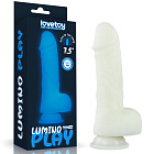 Неоновый фаллоимитатор LoveToy Lumino Play, 19,3 см (синий)
