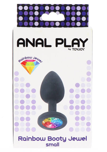 TOYJOY Rainbow Booty Jewel - Korek analny, Czarny, 7 cm