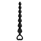 Glamy Back Love - Koraliki analne, Czarny, 18 cm