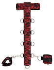 Bad Kitty Neck Restraint And Handcuffs - Zestaw BDSM, Czerwony, One size