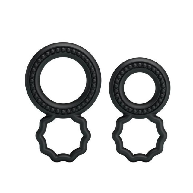 Эрекционное кольцо Baile Cock Rings, набор 2 шт (черный)
