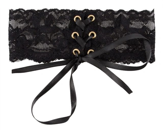 Cottelli ACCESSOIRES Choker Lace - Naszyjnik koronkowy, Czarny, 32 cm