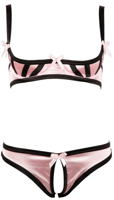 Комплект белья Cottelli Lingerie Shelf Bra Set, 80B/M (розовый)