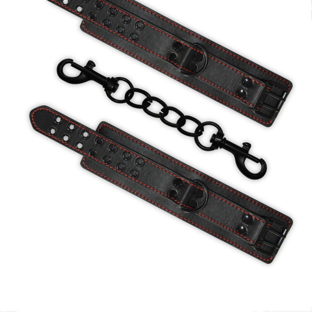 Lovetoy Bondage Fetish Pleasure Handcuffs - Kajdanki, Czarny, 23 cm