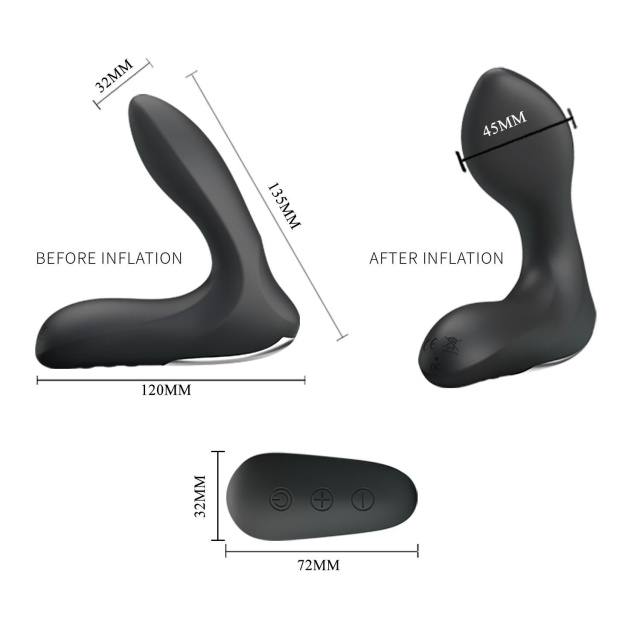 Стимулятор простаты Mr. Play Remote Control, 13.5 см (черный)