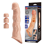 Насадка на пеніс Pretty Love Extension Penis Sleeve Blocks, 28 см (тілесний)
