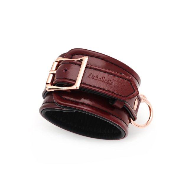 Liebe Seele Wine Red Ankle Cuffs - Uprząż na nogi, Bordоwy, 30.5 cm