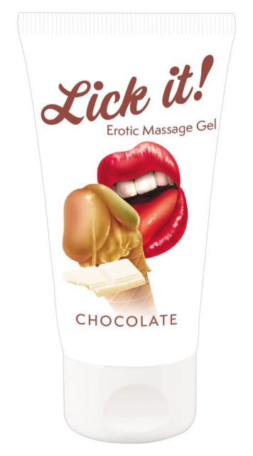 Масажний гель-лубрикант на водній основі Lick It! шоколад, 50 ml