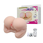 Мастурбатор з вібрацією Baile Soft And Smooth Pussy & Ass Hole (тілесний)